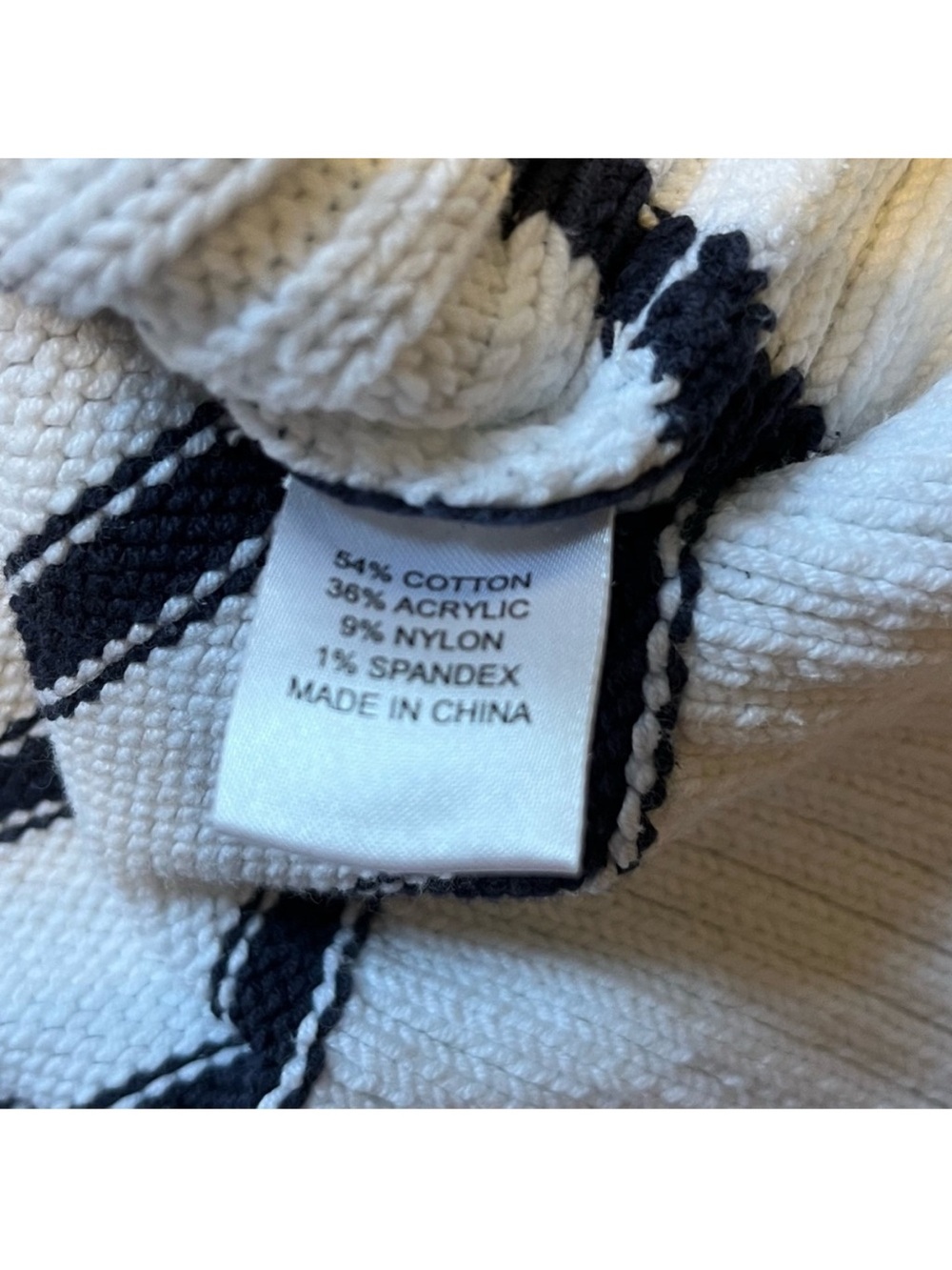 TUCKERNUCK Ivory and Navy Cotton Striped Bryant Sweater size small - Picture 6 of 9